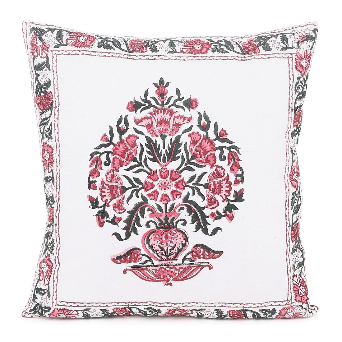 Big Floral Handblocked Cushion Cover