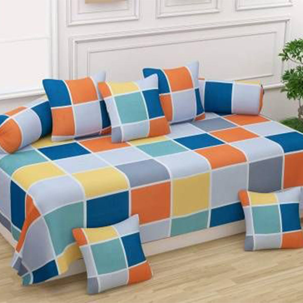 Multi Glace Cotton Single Bedsheet Set Of 8