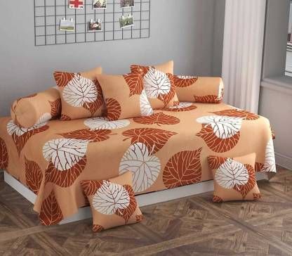 Brown- Glace Cotton Single Bedsheet Set Of 8