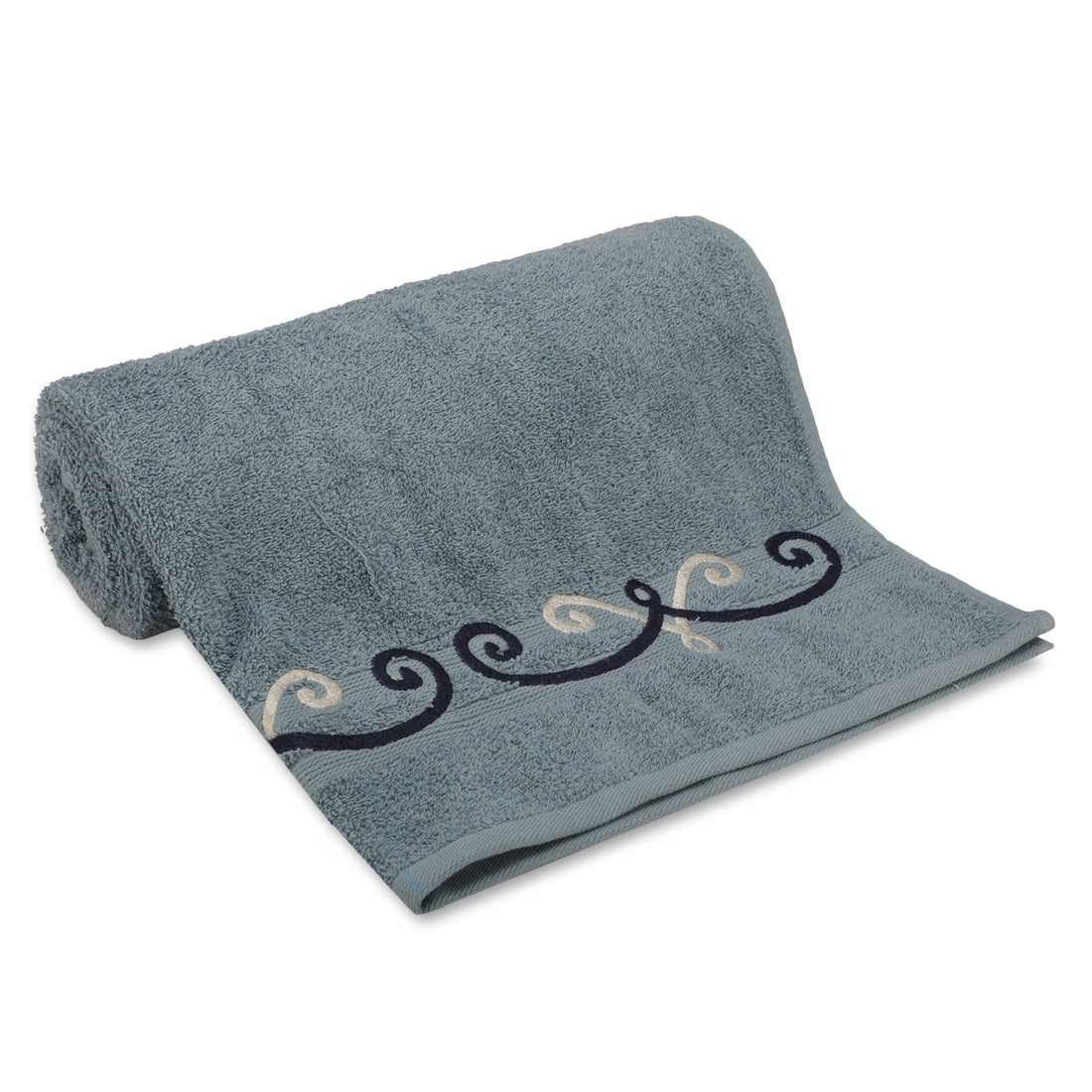 500 GSM Embroidered Bath Towel (Royal Blue 2)