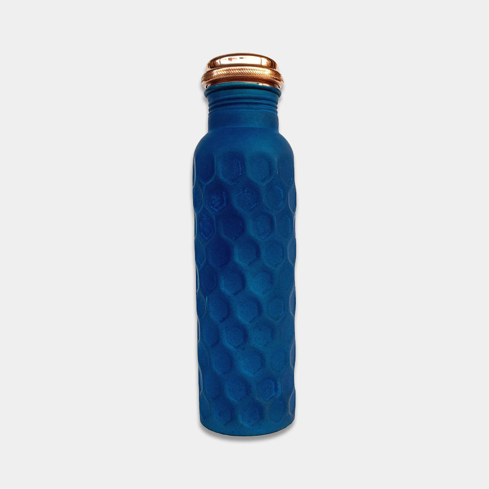 Blue And White Hand Painted Copper Water Bottle 950ml