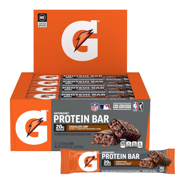 Gatorade Whey Protein Recover Bars, Chocolate Chip, 2.8 ounce(Pack of 12)