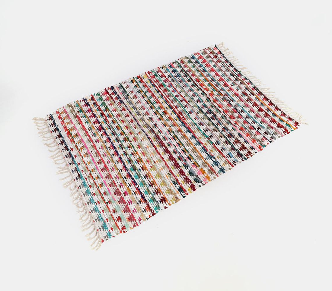 Recycled Cotton And Polyester Triangle Multi Rug