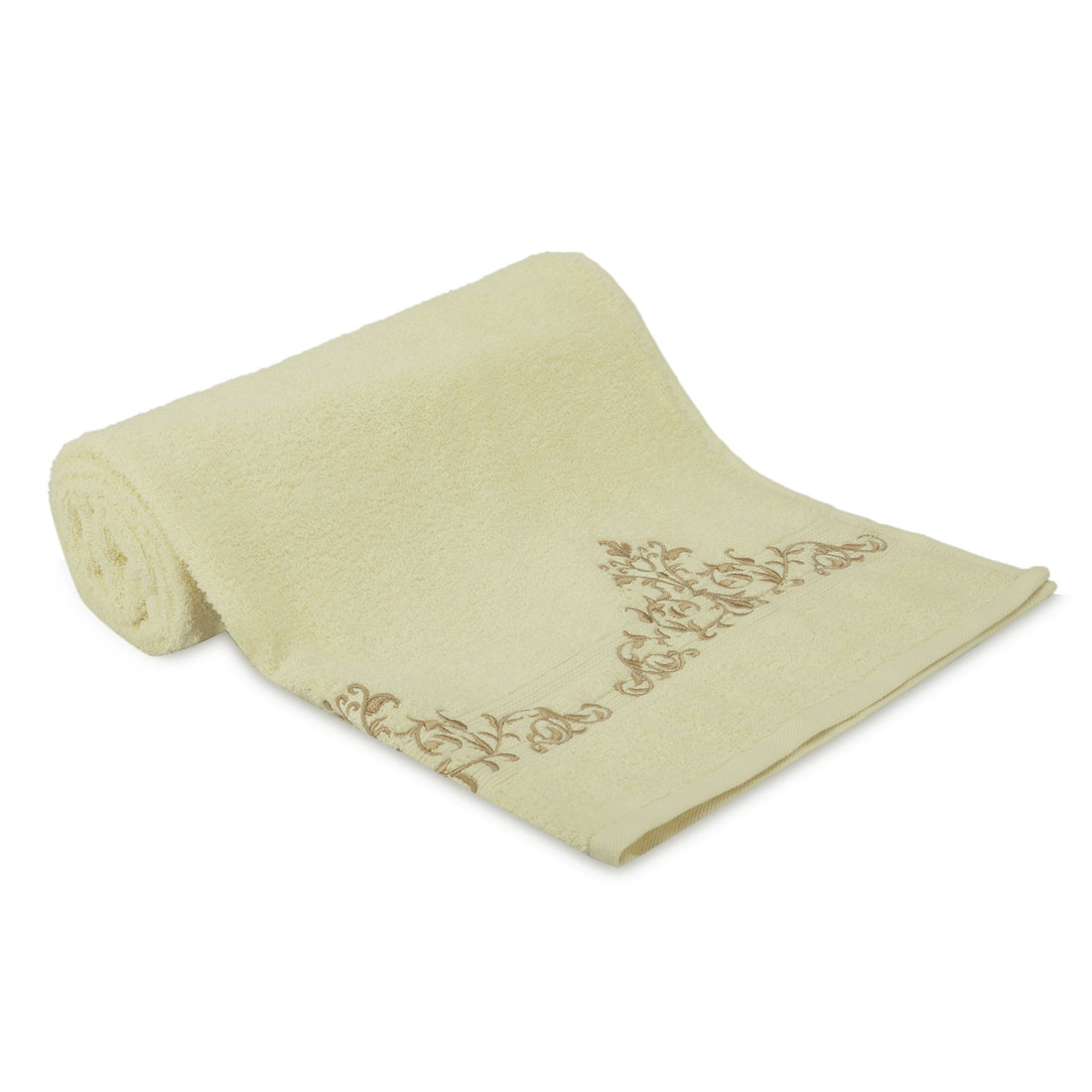 500 GSM Embroidered Bath Towel (Victorian Cream)