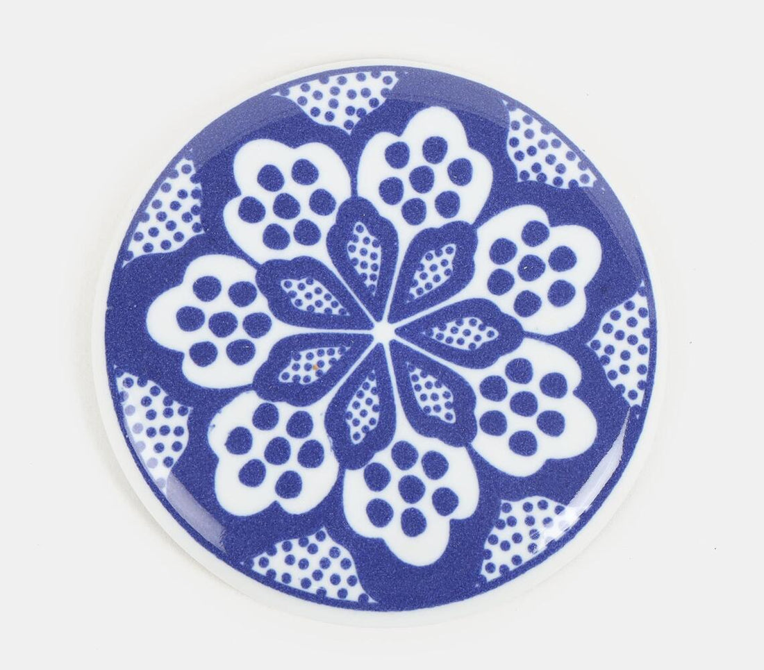 Ceramic Coaster With Cork Base - Floral (Set Of 4)