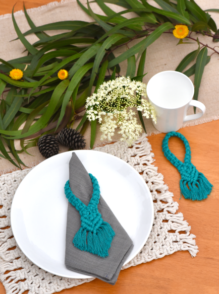 Premium Cotton Macrame Napkin Rings - Jane (set Of 4)