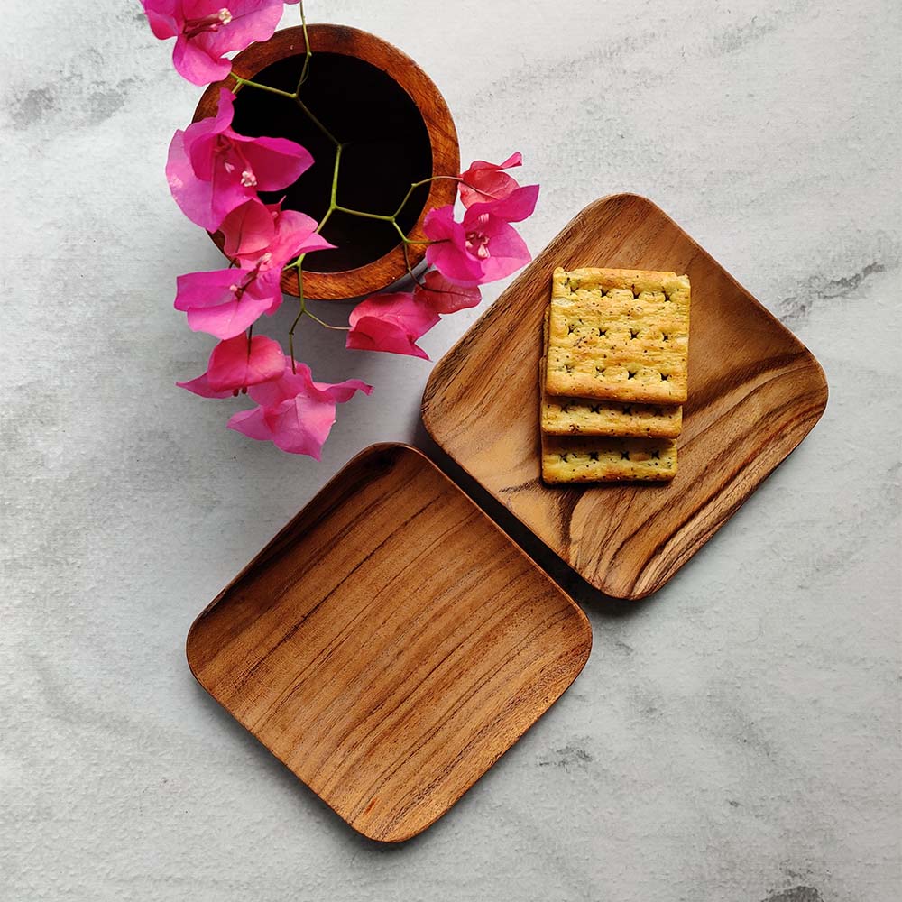 Wooden Side Serving Plates