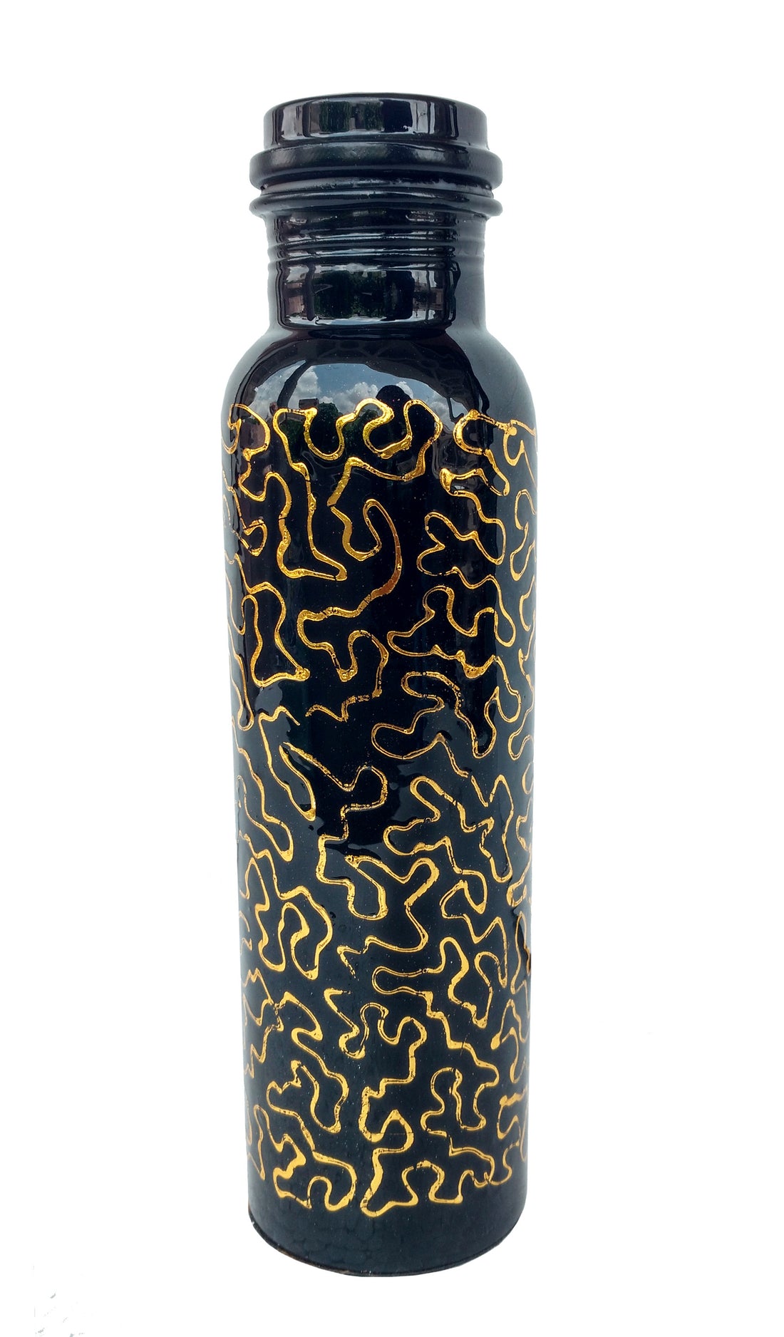 Copper Screen Printed Water Bottle 950 Ml Black