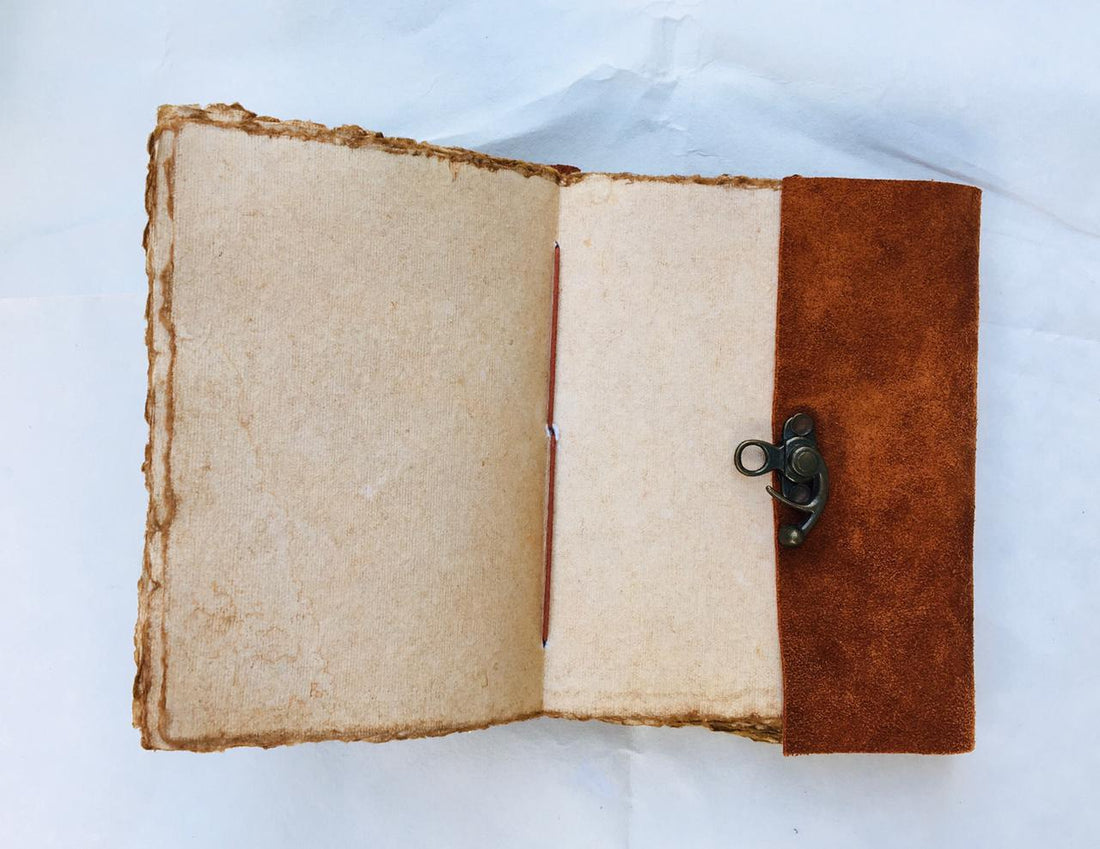 Suede Leather Journal With Lock Closure