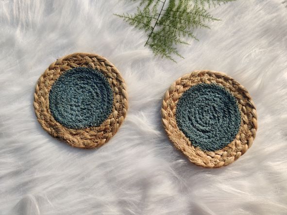 Cotton And Jute Coasters ( Small )