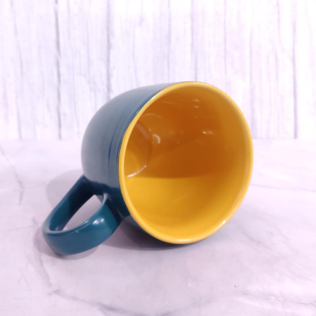 Ocean Blue & Yellow Ceramic Coffee Mug