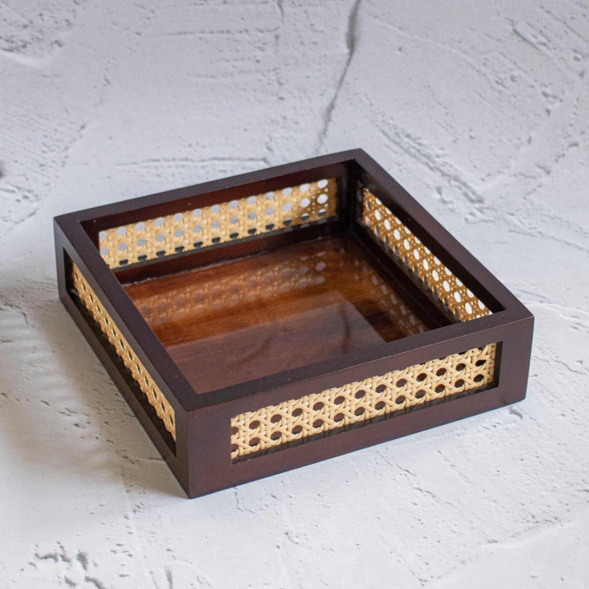 Cane Serving Tray Square