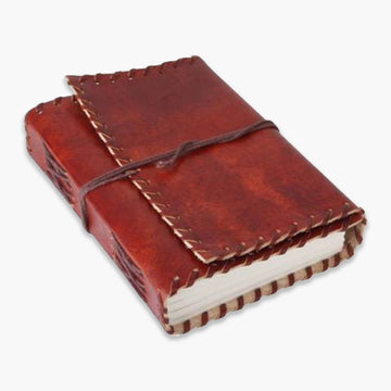 Handmade Leather Journal With Long Flap And Salu Silai