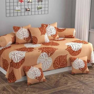 Brown- Glace Cotton Single Bedsheet Set Of 8