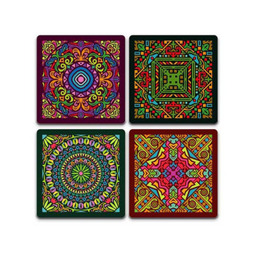 Dark Mandala Pack Coasters (set Of 4)