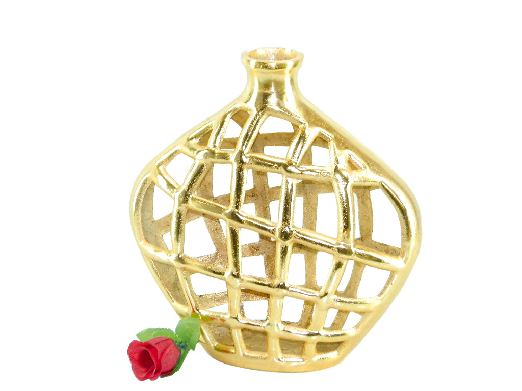 Gold Color Casted Flower Vase