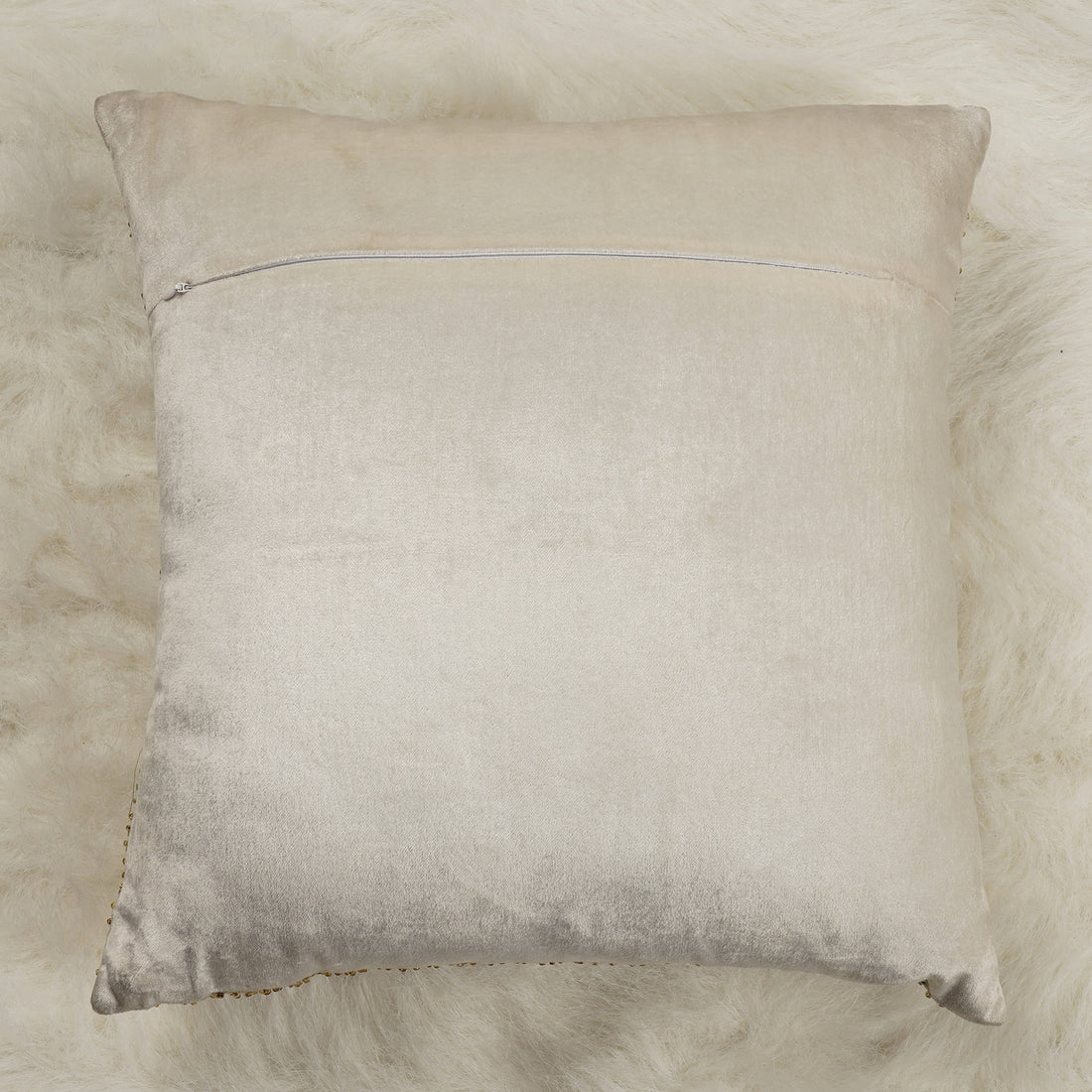 Embroidered Cotton Slub Cushion Cover