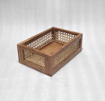 Rectangle Cane Serving Tray