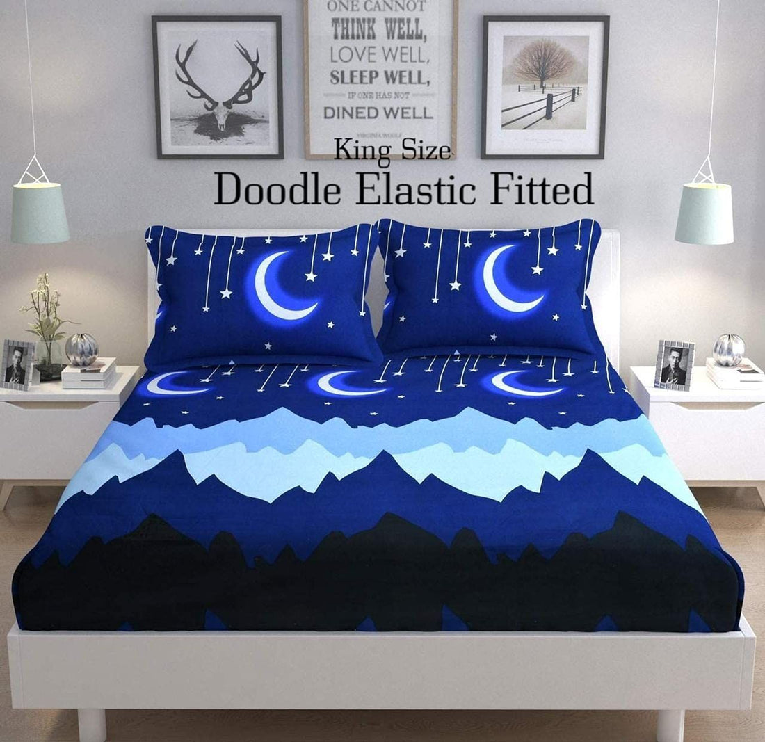 Scenic - Glace Cotton Double Bedsheet With 2 Pillow Covers