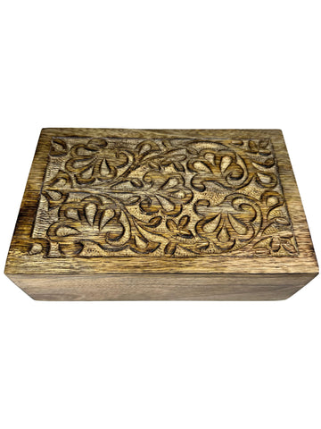 Hand Carved Box- Flowers Magic