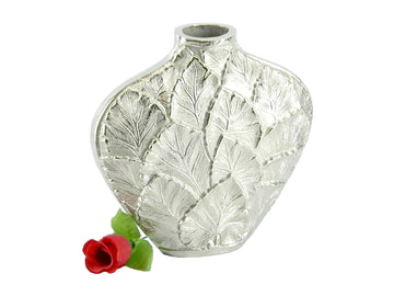 Aluminum Casted Leaf Embossed Vase