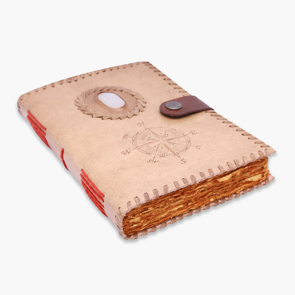 Handcrafted Embossed Stone Leather Journal