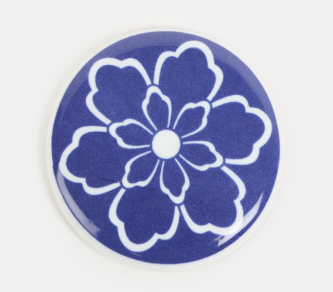 Ceramic Coaster With Cork Base- Blossom (Set Of 4)