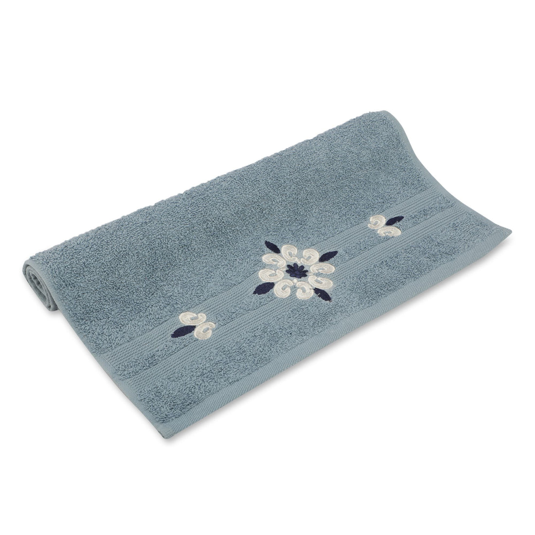 Embroidered Hand Towel (Floral Mask Royal Blue)