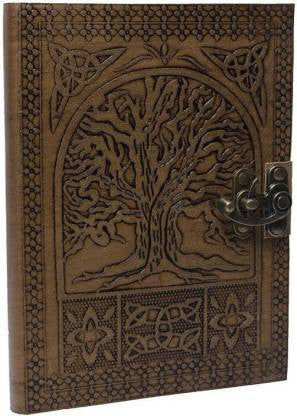 Handmade Leather Journal With Lock Tree