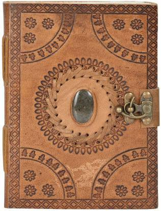 Lock Leather Journal With Stone