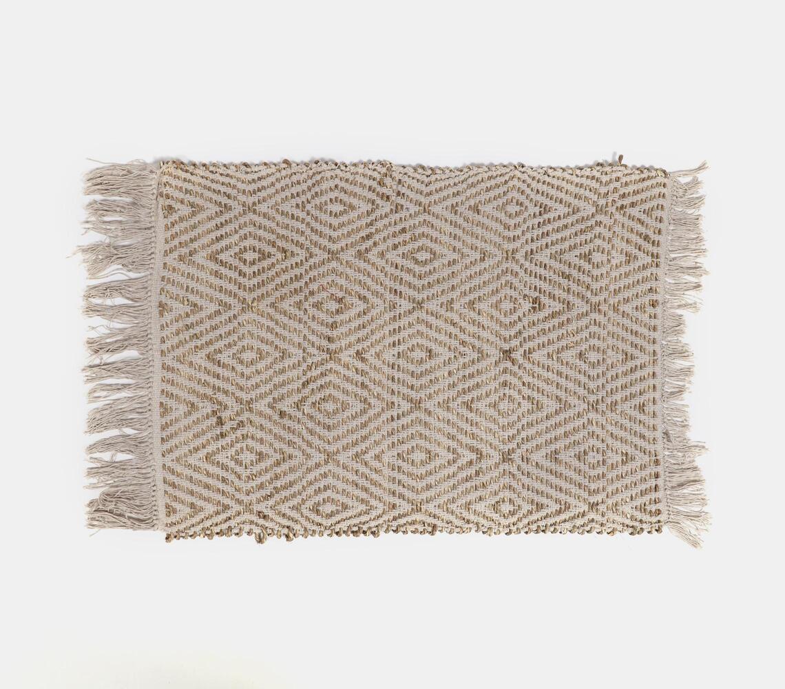 Seagrass And Cotton Yarn Rug- Diamond Pattern