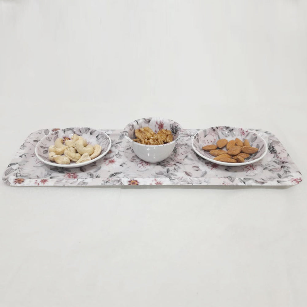 Premium Quality Decal Printed Tray & Bowls Set