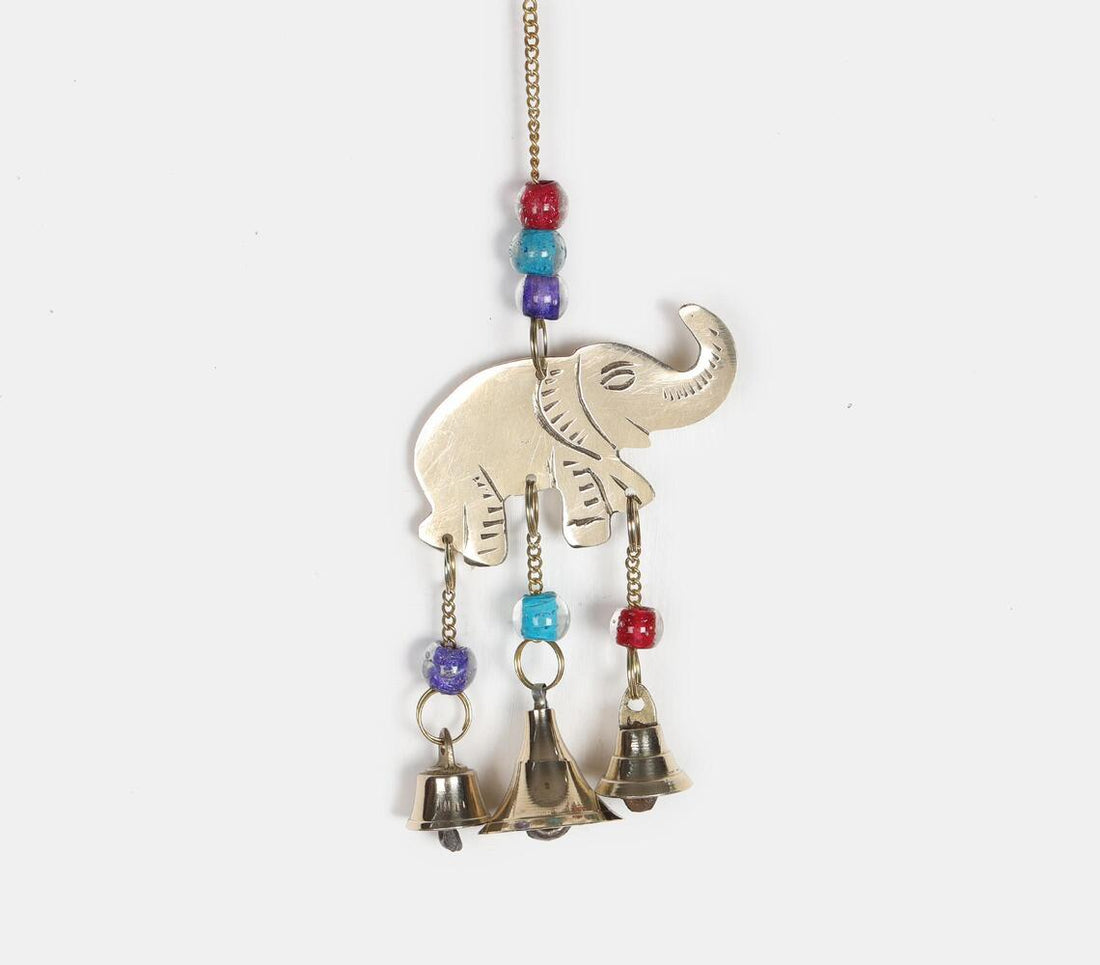 Brass Elephant Beads Bell Chime