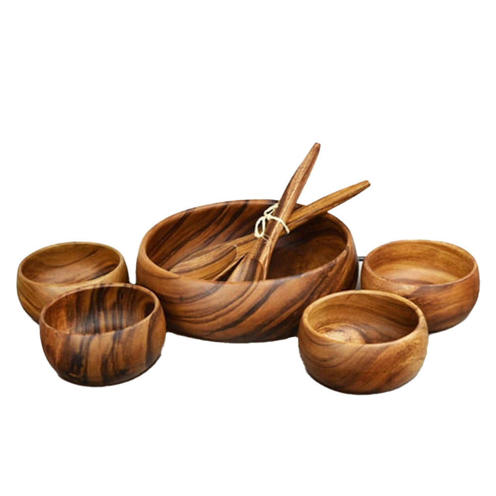 Acacia Wood Bowls And Spoon Set