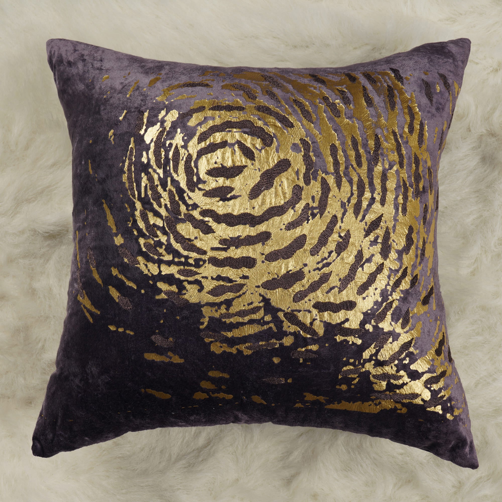 Velvet Foil Print Cushion Cover