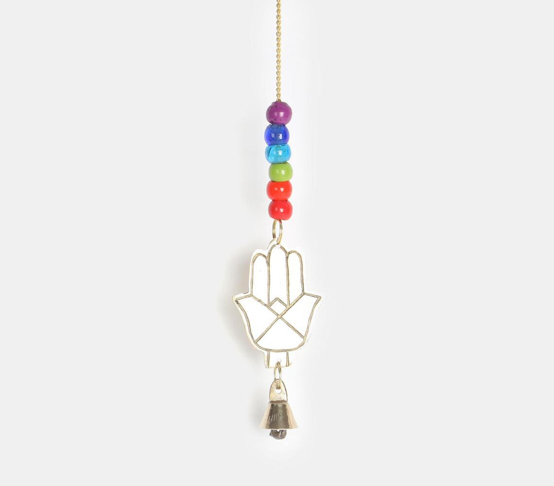 Hamsa Bell Chime With Seven Chakra Beads