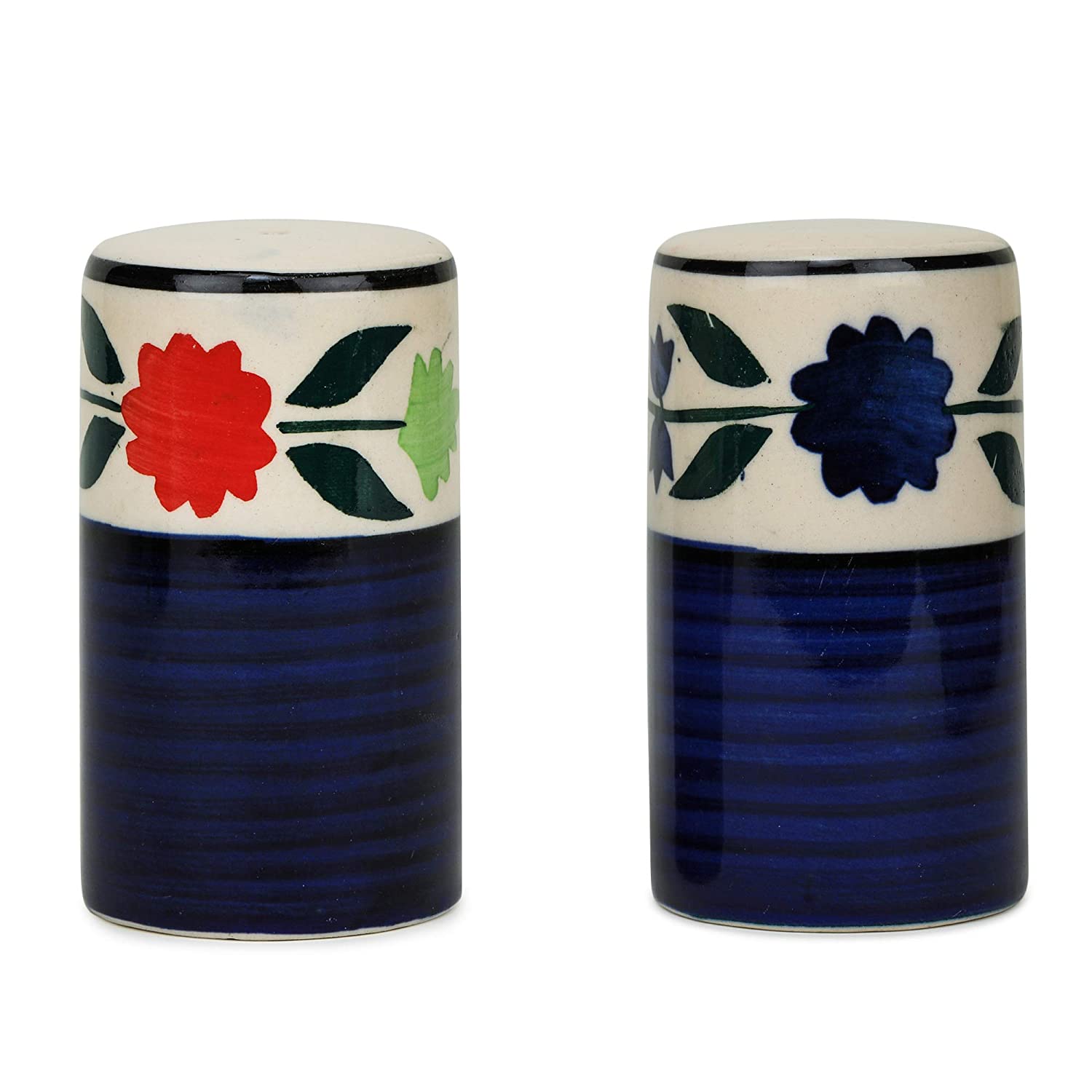 Ceramic Kitchen Drizzler Spice Set (70 Ml Floral Blue)