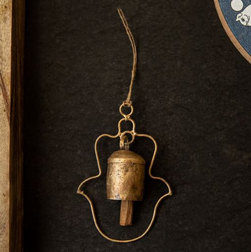 Handmade Copper Bell - Hamsa Design