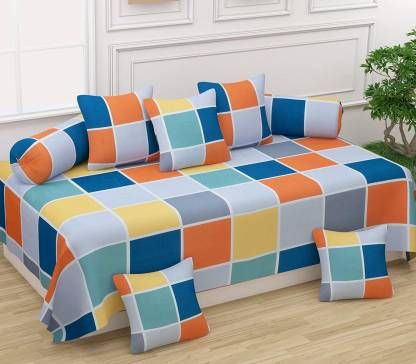 Multi Glace Cotton Single Bedsheet Set Of 8