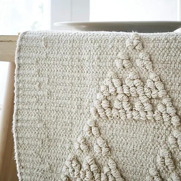 Ivory Tufted Table Runner