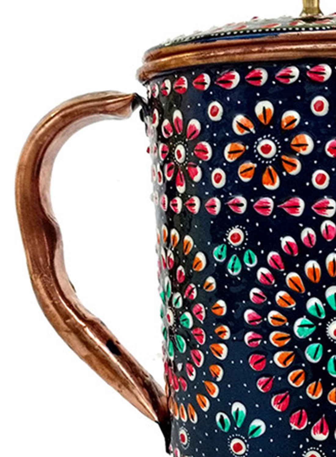 Blue Hand Painted Copper Jug Pitcher (1500 Ml)