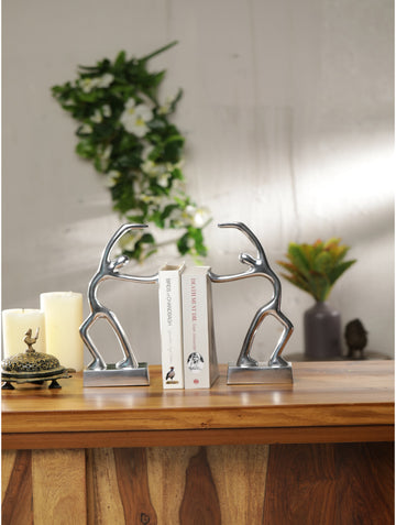 Silver Tone Ballerina Bookend