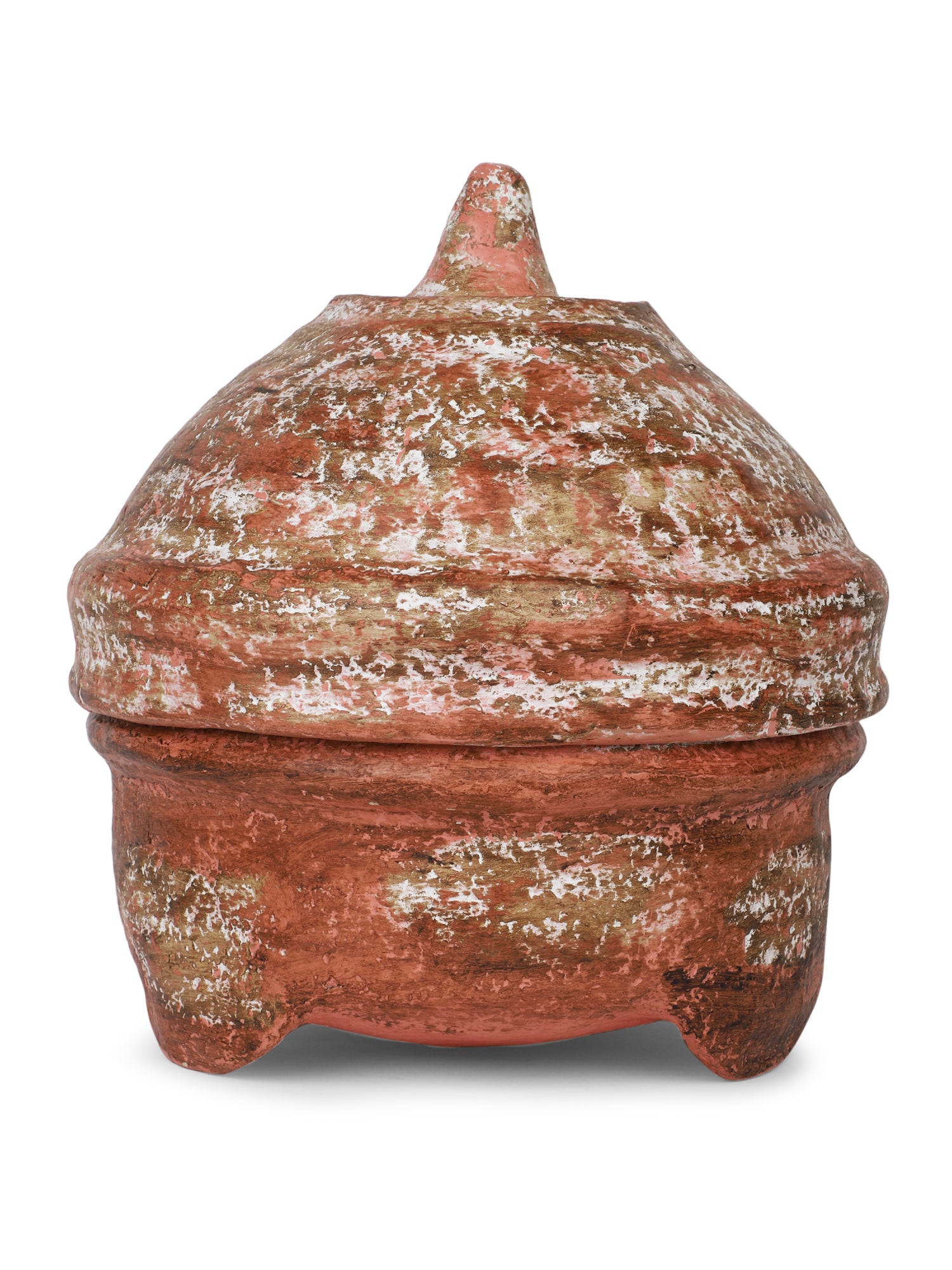 Rustic Papier Mache Decorative Bowl With Lid