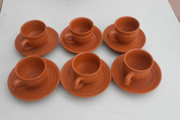 Terracotta Clay Tea Cup Set Of 6