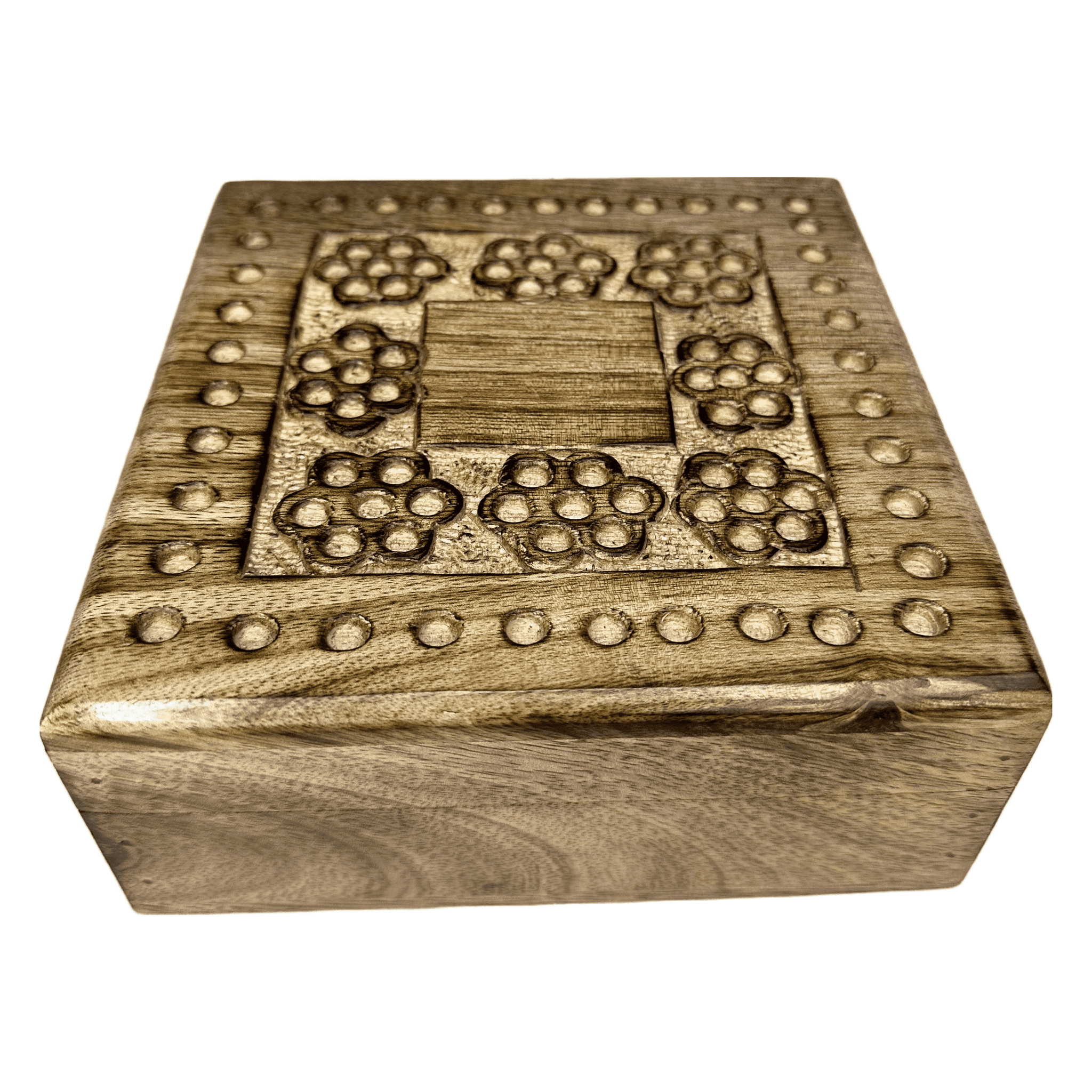 Hand Carved Floral Design Box