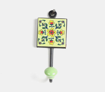 Ceramic Coat Hook Powdered Coated (Green)