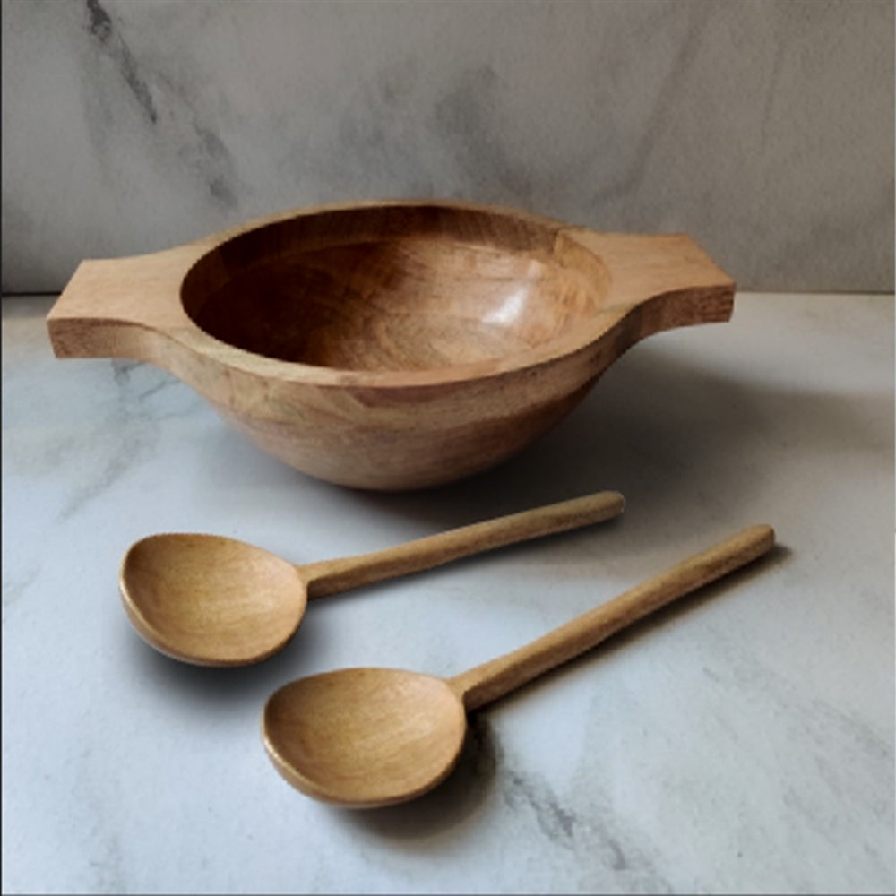 Wooden Bowl With Extended Sides