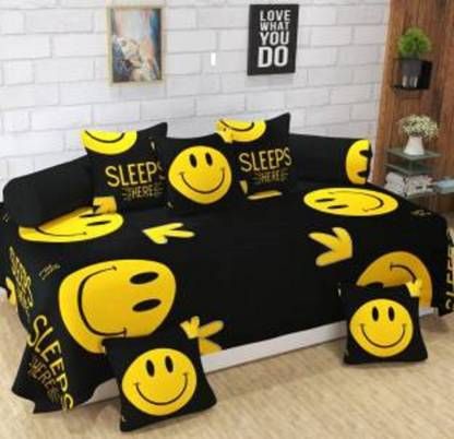 Smiley- Glace Cotton Single Bedsheet Set Of 8