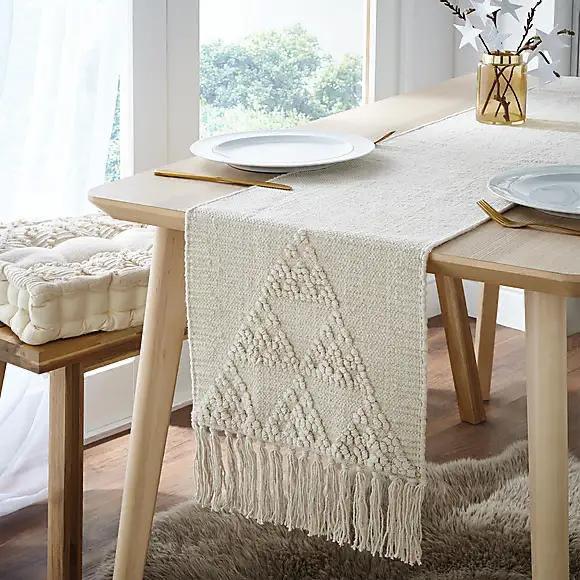 Ivory Tufted Table Runner