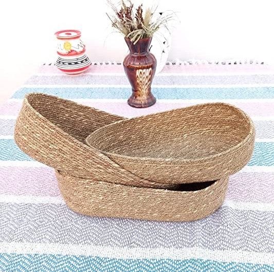 Sabai Grass Set Of 3 Oval Basket